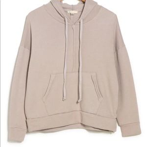 NWT! NEW! Free People Work It Out Hoodie FP Movement Grey Taupe Large